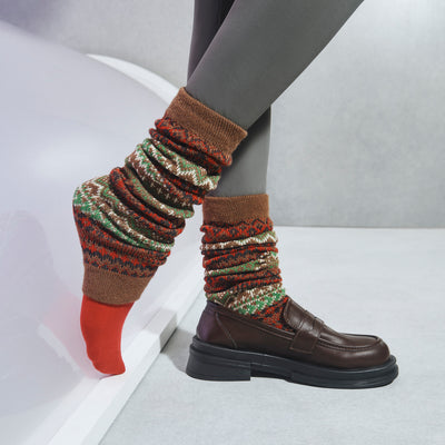 New White Leg Warmers for Girls' Leg Warm Heaped Knee Socks Japanese Loose  Fashion Y2K Knitted