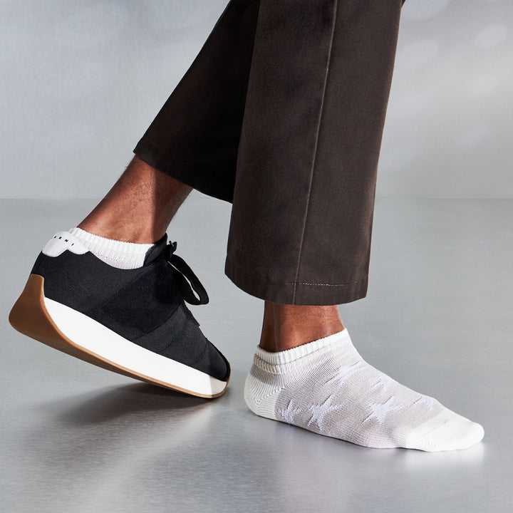 Vintage Star Cotton Sneaker Socks - Ivory (MEN)