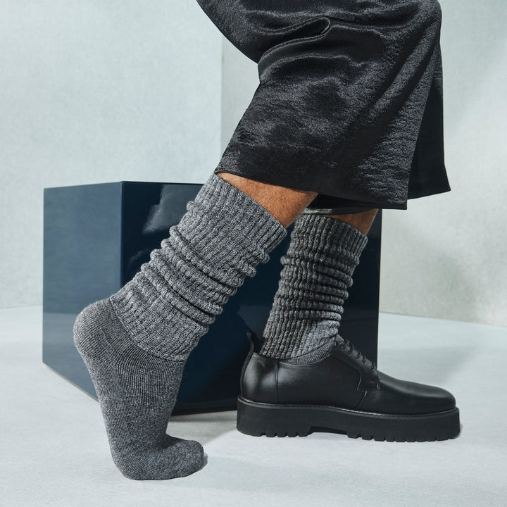 Bulky Merino Pile  Crew Socks