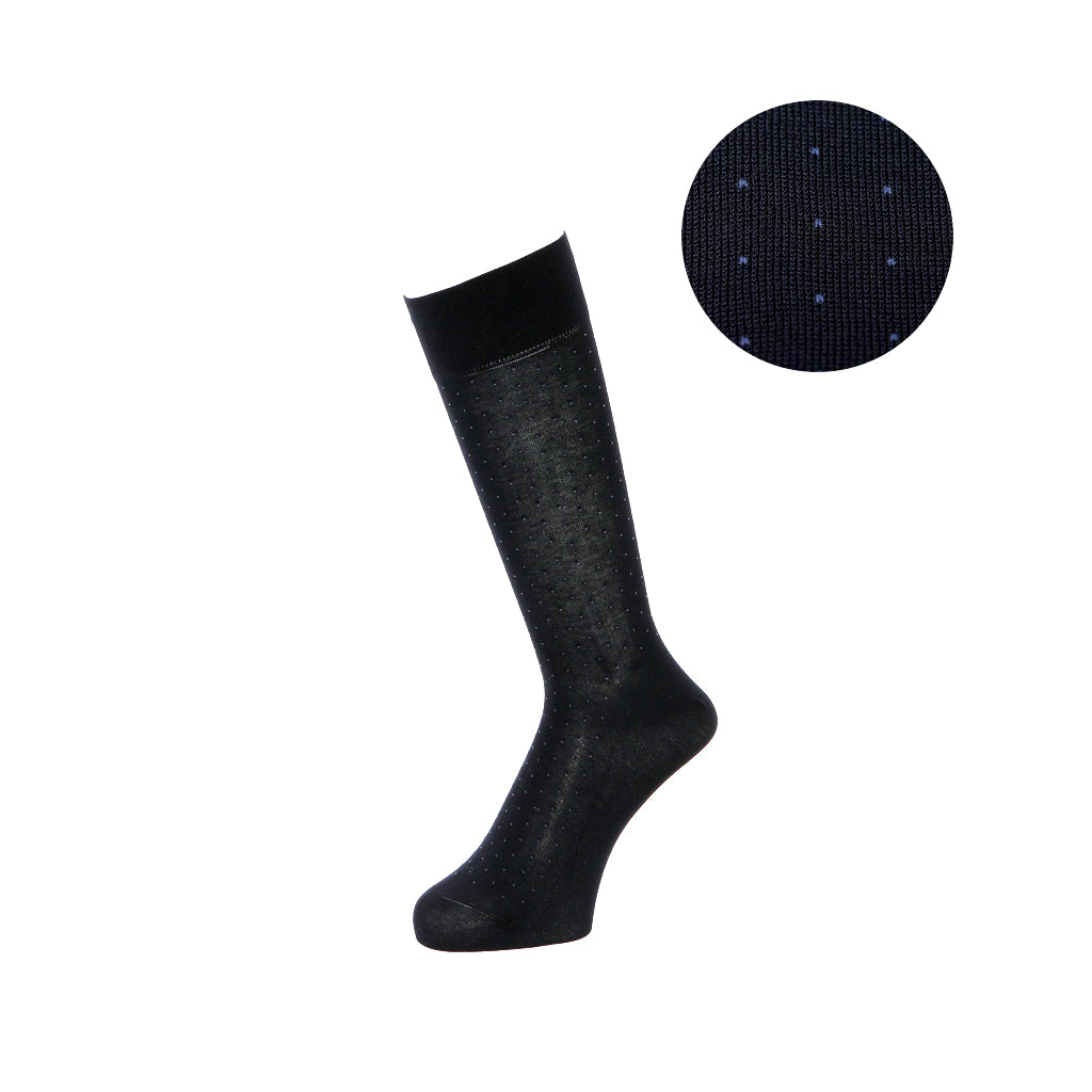 Plush Pin Cotton Crew Socks - NavyBlue (MEN)
