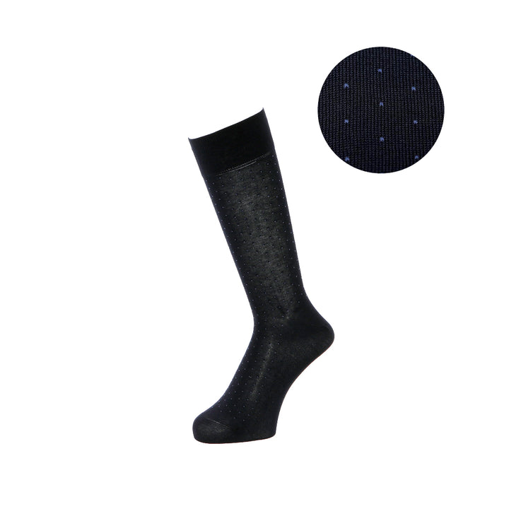Plush Pin Cotton Crew Socks - NavyBlue (MEN)