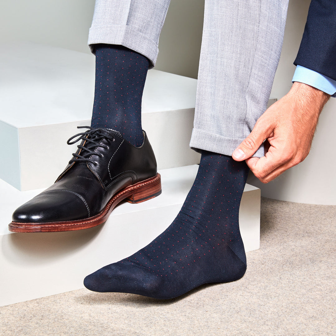 Plush Pin Cotton Crew Socks (MEN)