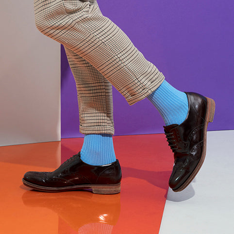 Power Fit Cotton Crew Socks - LightBlue (MEN)