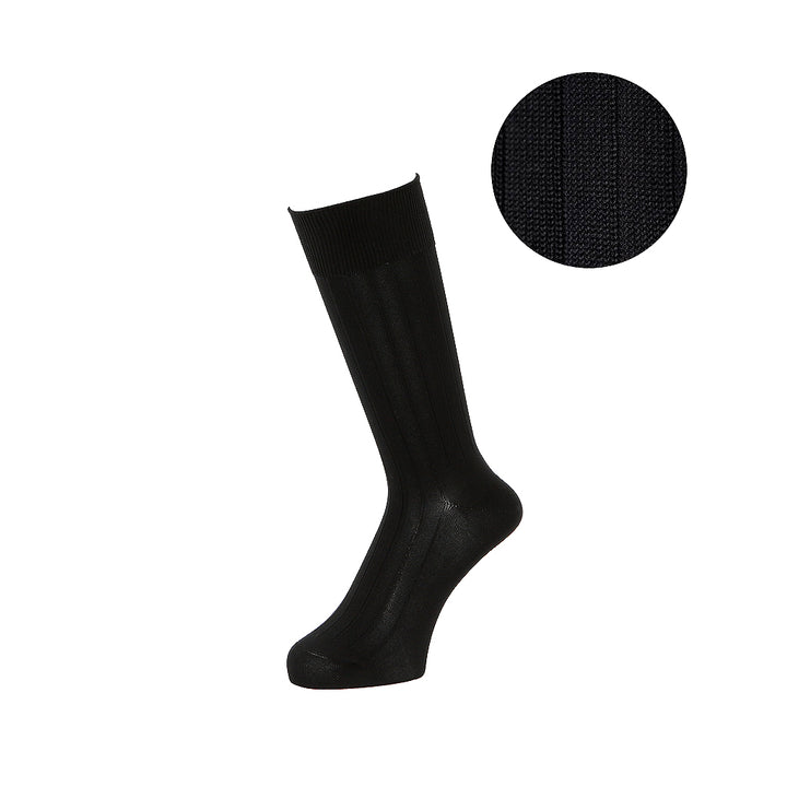Premium 9x2 Rib Cotton Crew Socks - Black (MEN)