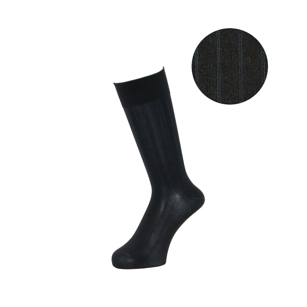 Premium 9x2 Rib Cotton Crew Socks - BlackGreen (MEN)