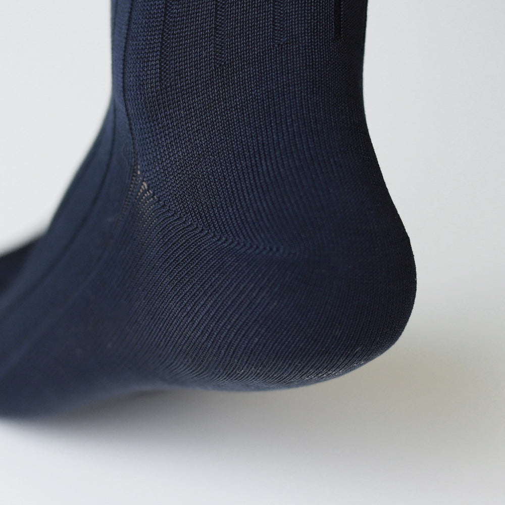 Premium 9x2 Rib Cotton Crew Socks - Navy (MEN)