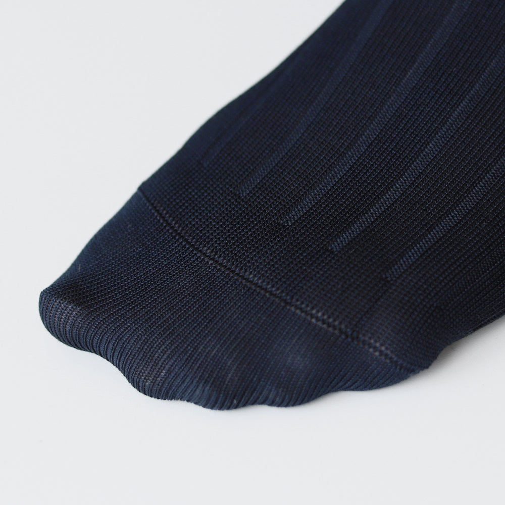 Premium 9x2 Rib Cotton Crew Socks - Navy (MEN)