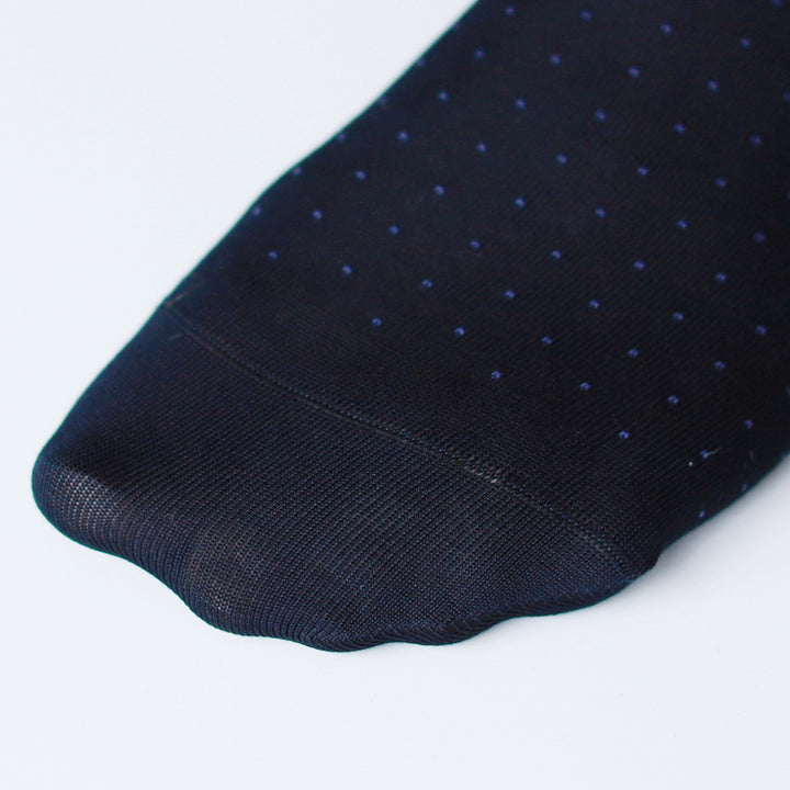 Pin Dot Cotton Knee-High Socks - NavyBlue (MEN)