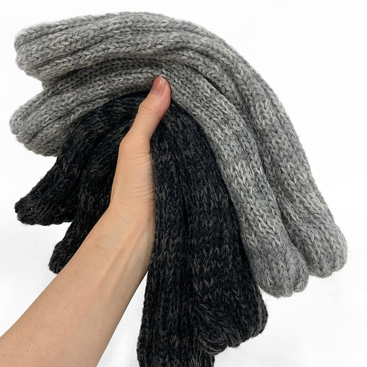 Merino-Silk Leg Warmers - Black, Grey